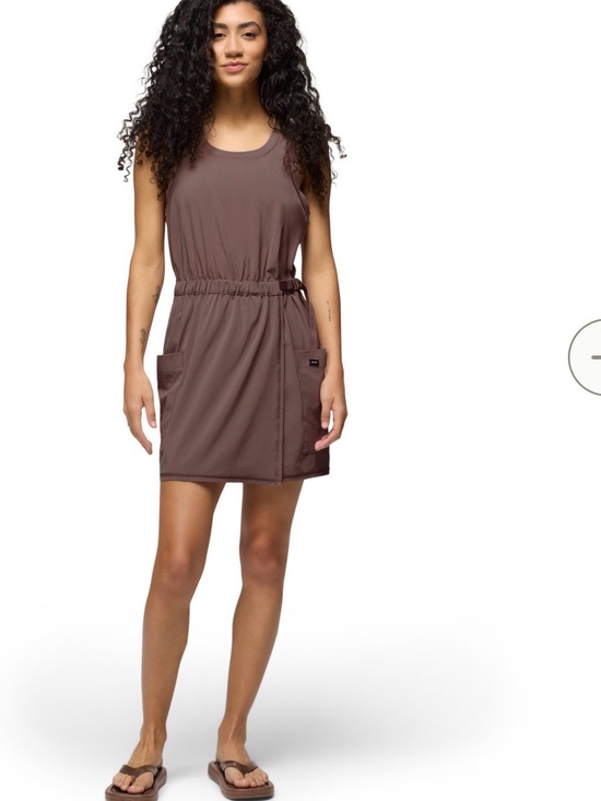 Prana Dresses & Skirts - Prana Sleeveless Drawstring Pocket Dress in Taupe